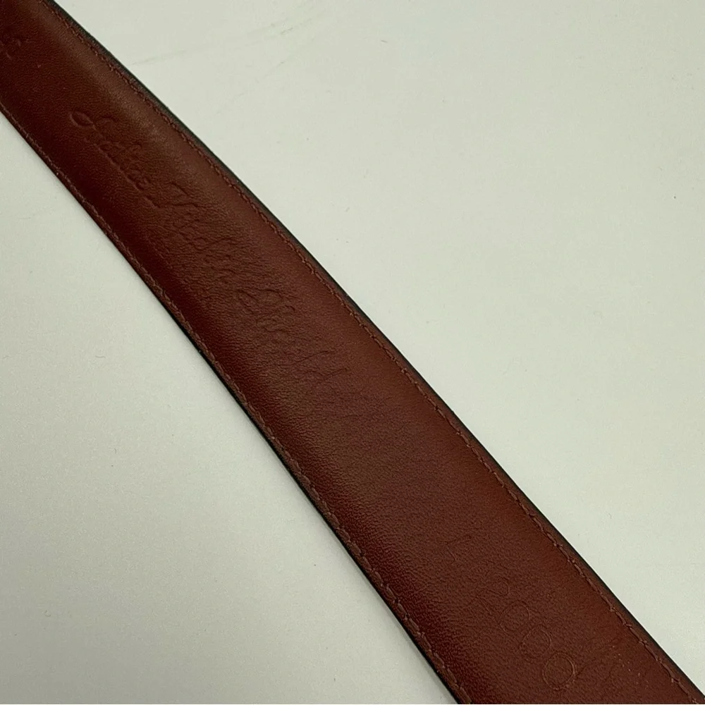 Aniline Kipskin Shoulders Black Leather Belt Mens Classic Size 40